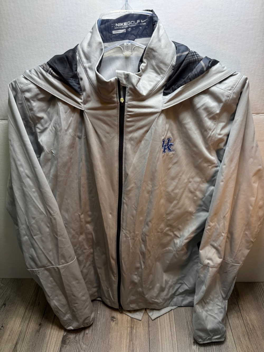 Nike Golf Hooded Jacket Kentucky Wildcats Logo Women’s Size XL Gray Windbreaker